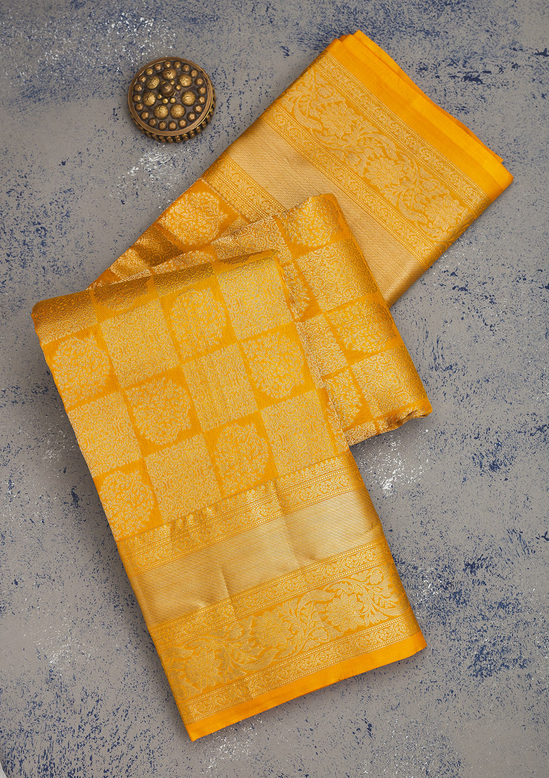 Mustard Zariwork Pure Silk Saree