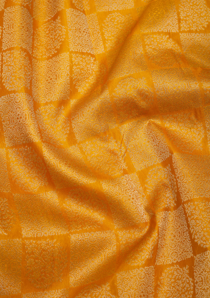 Mustard Zariwork Pure Silk Saree
