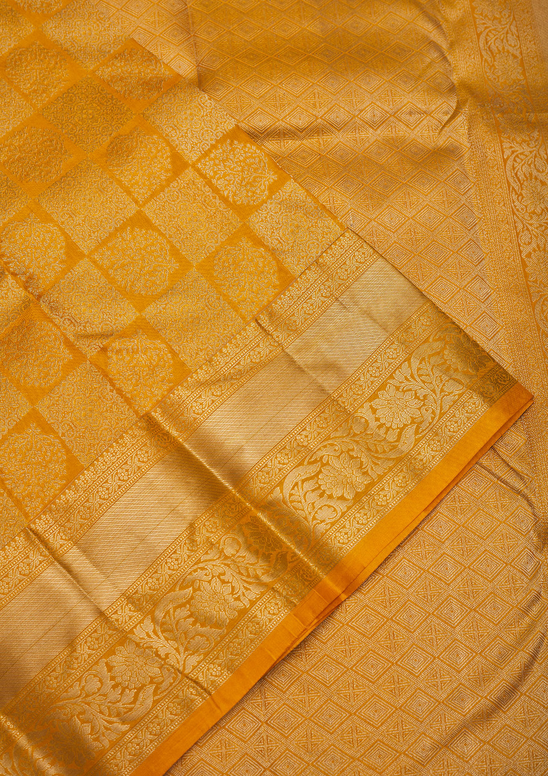Mustard Zariwork Pure Silk Saree