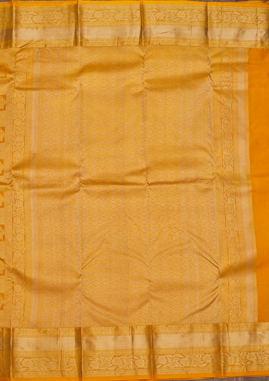 Mustard Zariwork Pure Silk Saree