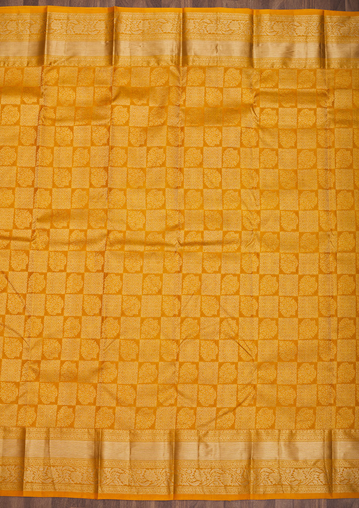 Mustard Zariwork Pure Silk Saree