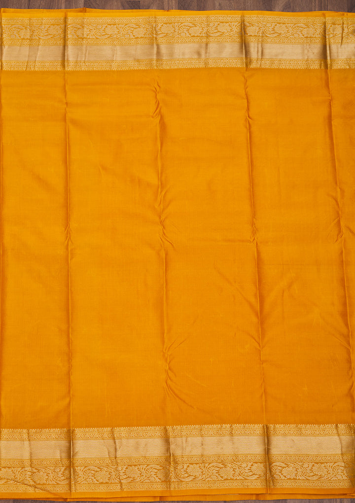Mustard Zariwork Pure Silk Saree