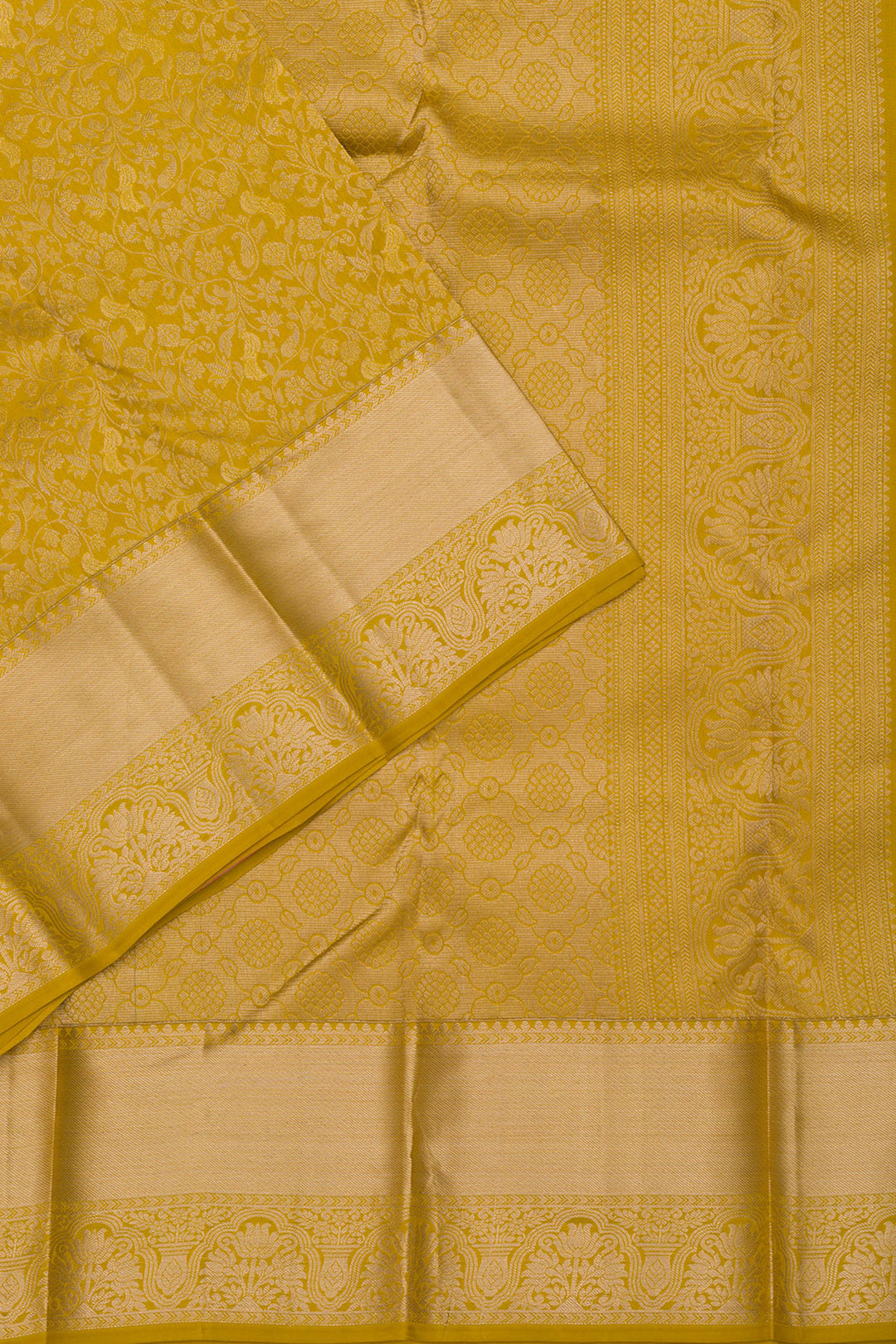 Mustard Zariwork Pure Silk Saree