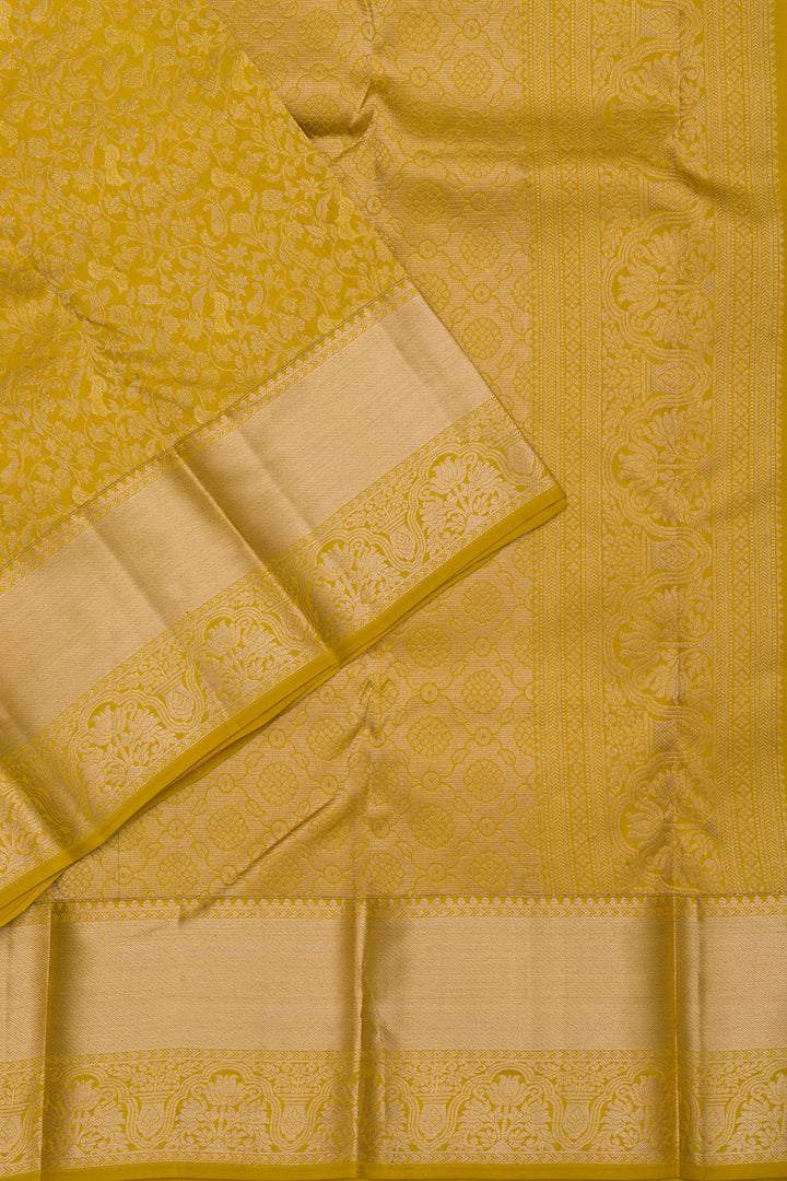 Mustard Zariwork Pure Silk Saree