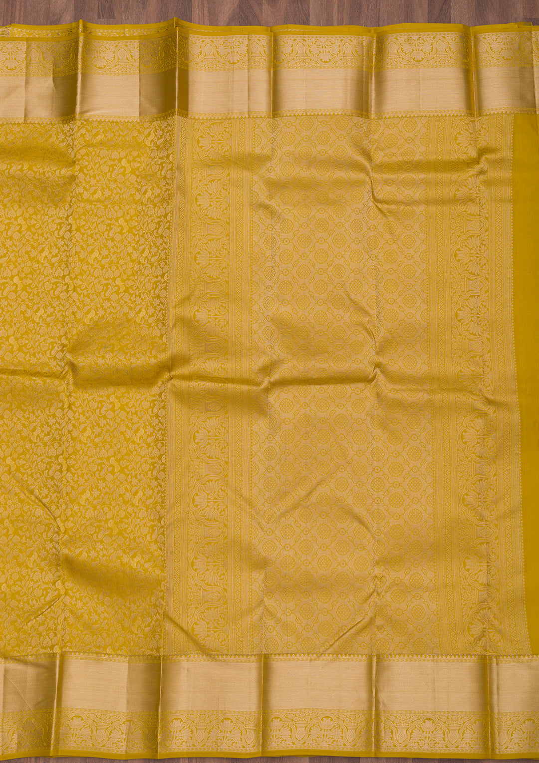 Mustard Zariwork Pure Silk Saree