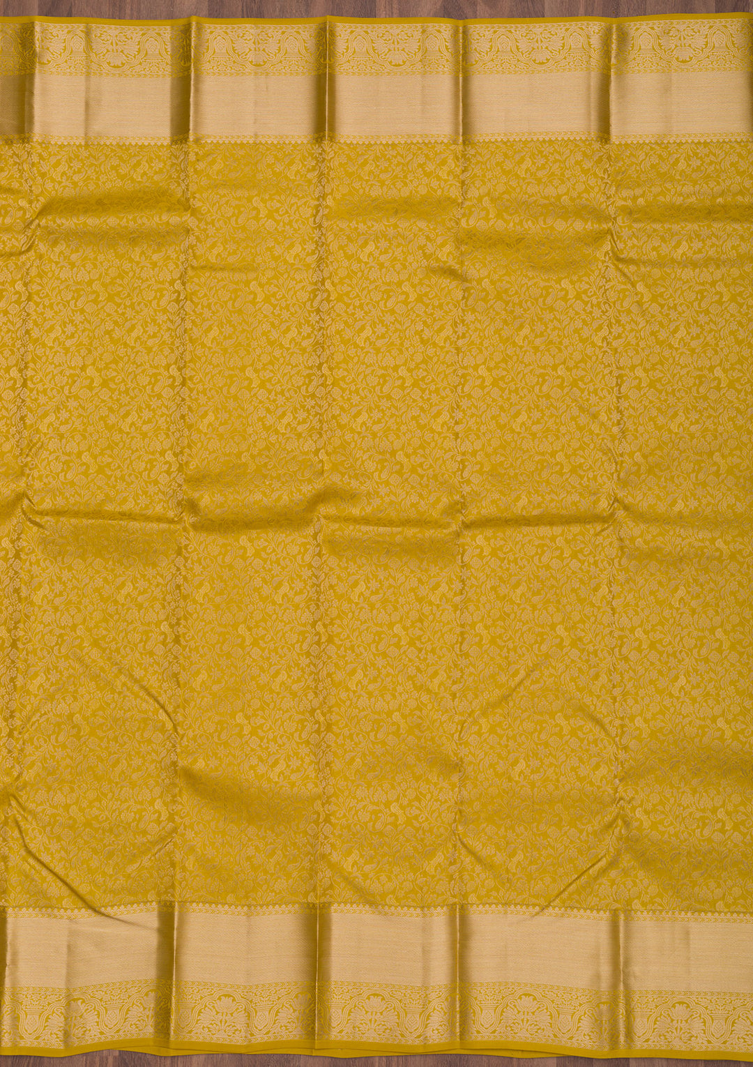 Mustard Zariwork Pure Silk Saree