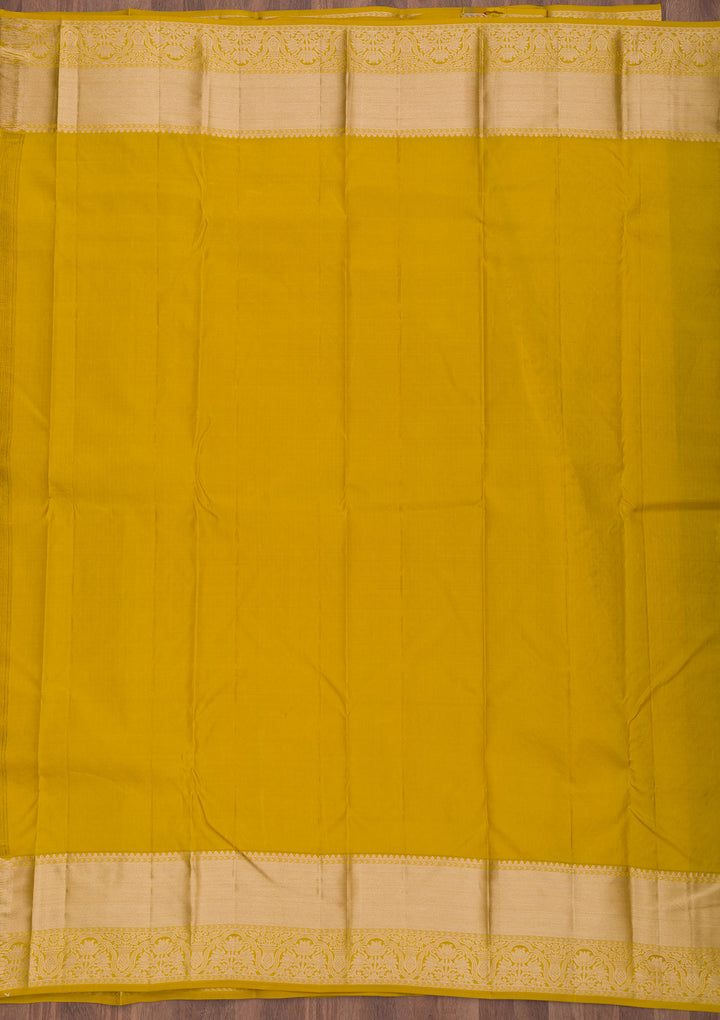 Mustard Zariwork Pure Silk Saree