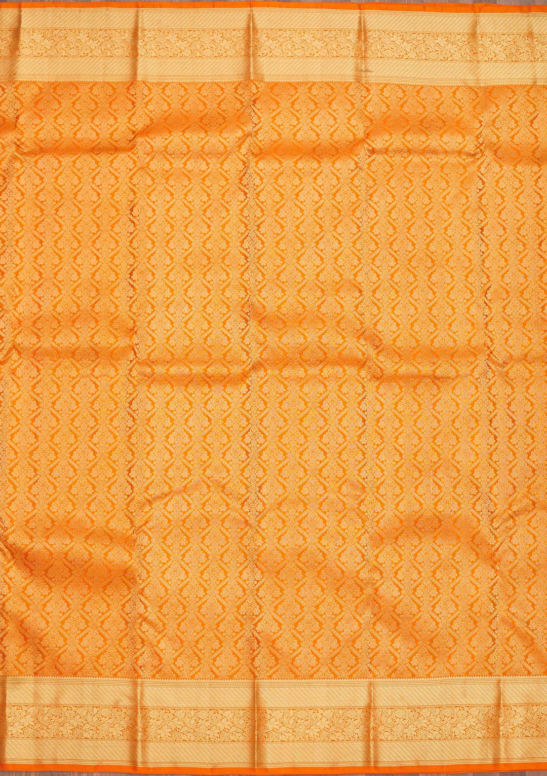 Orange Zariwork Pure Silk Saree