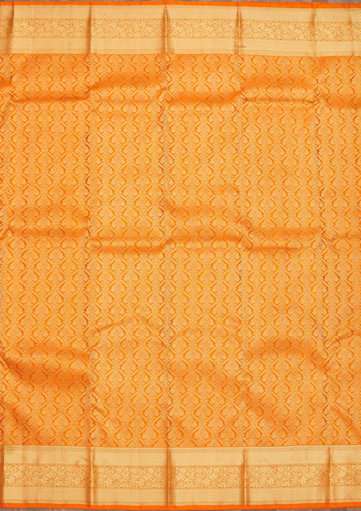 Orange Zariwork Pure Silk Saree