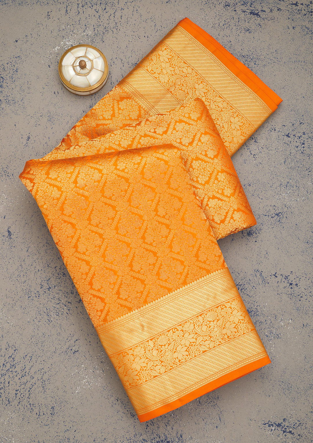Orange Zariwork Pure Silk Saree