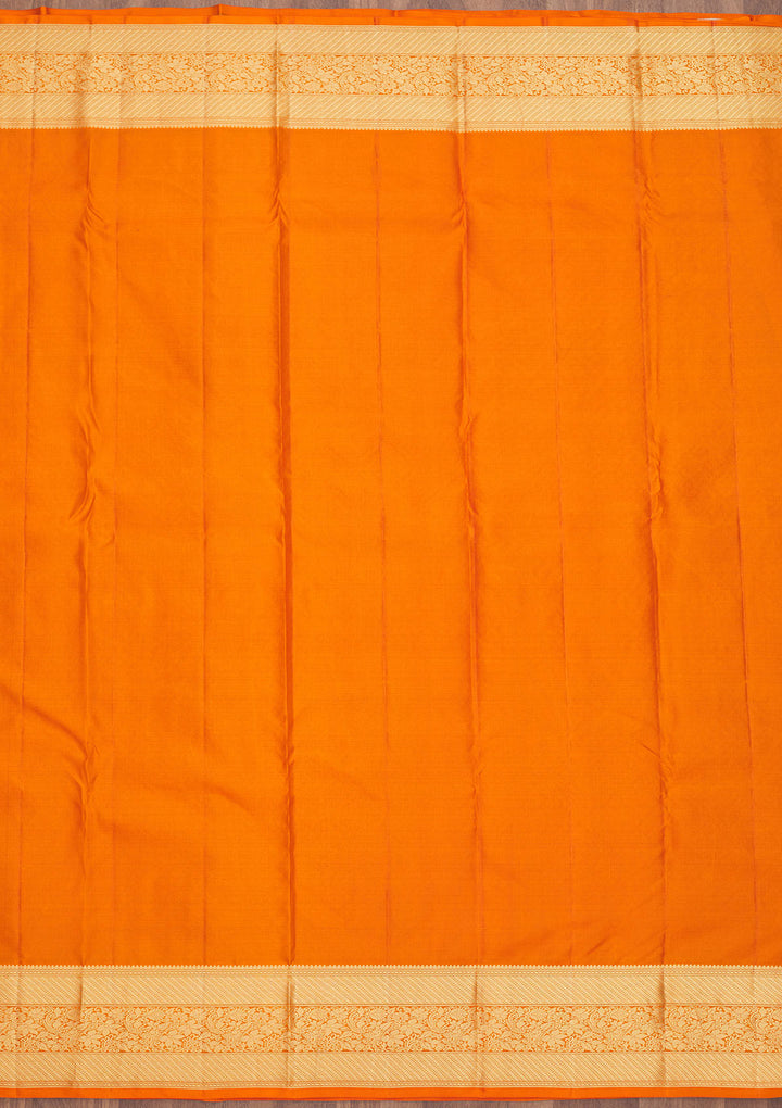 Orange Zariwork Pure Silk Saree