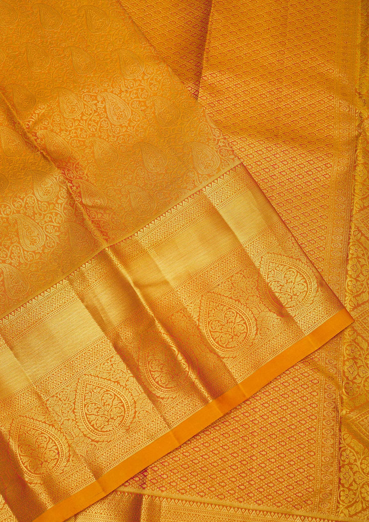 Mustard Zariwork Pure Silk Saree