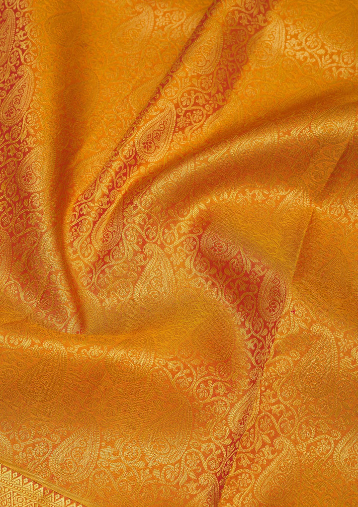 Mustard Zariwork Pure Silk Saree