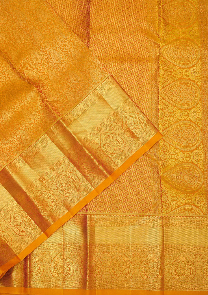Mustard Zariwork Pure Silk Saree