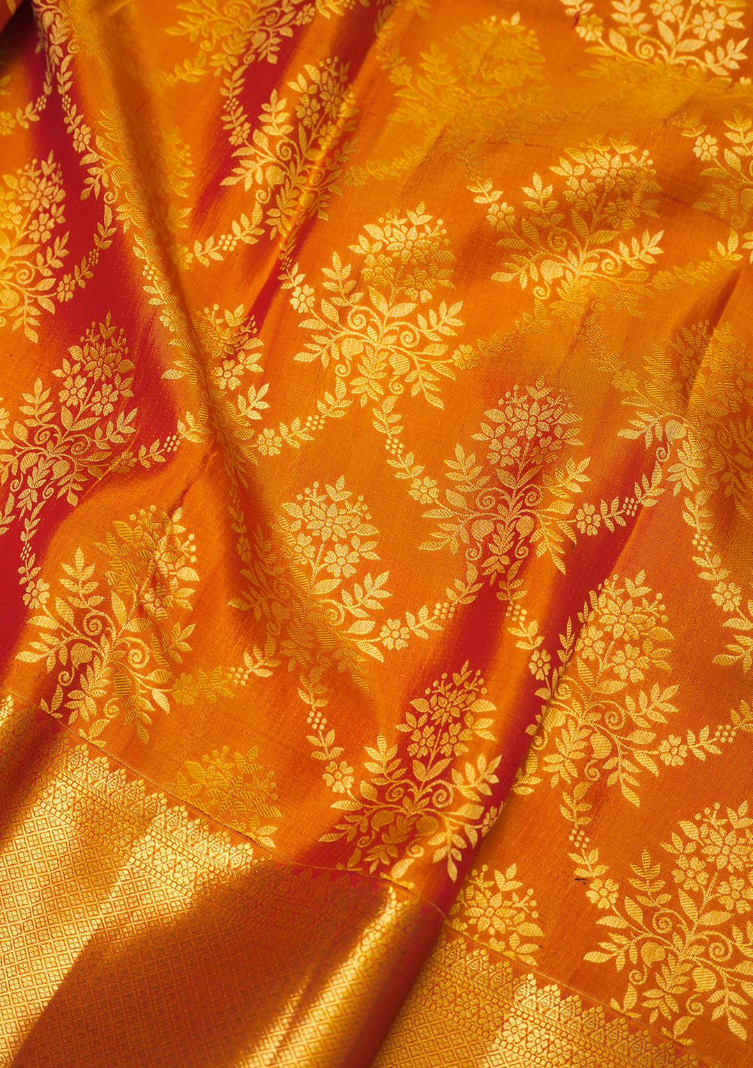Mustard Zariwork Pure Silk Saree