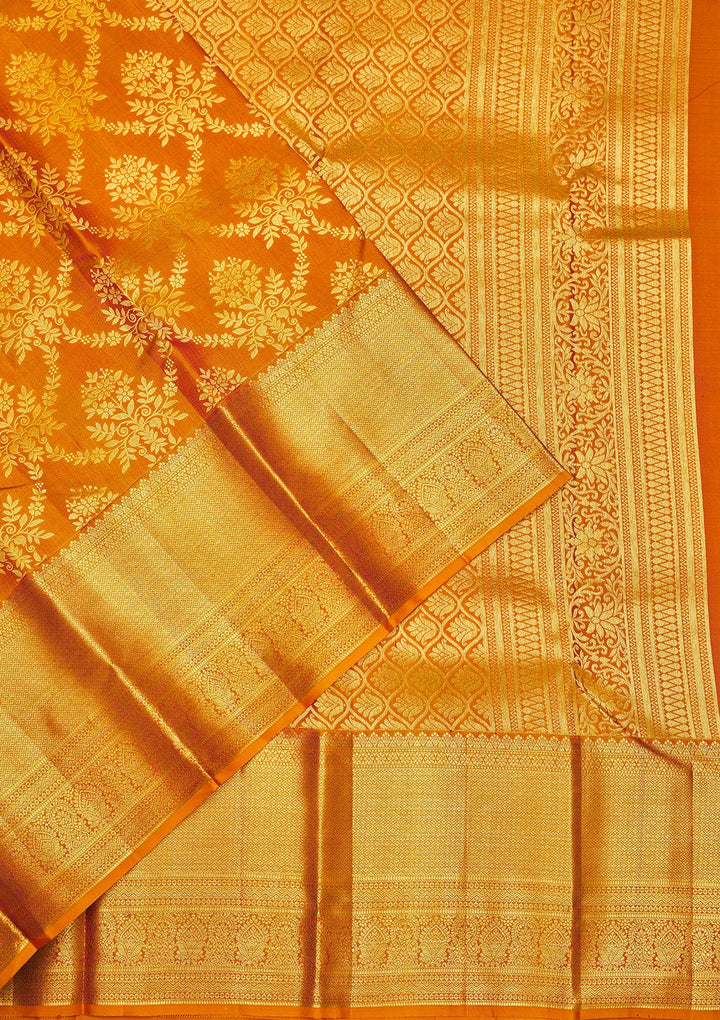 Mustard Zariwork Pure Silk Saree