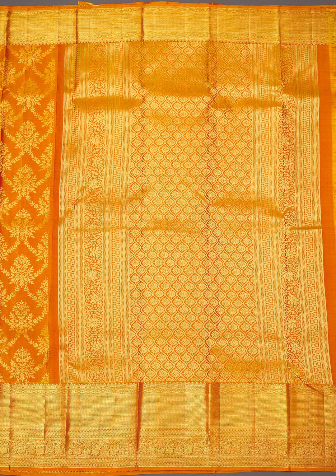 Mustard Zariwork Pure Silk Saree