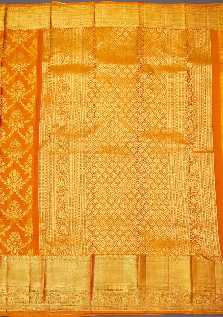 Mustard Zariwork Pure Silk Saree