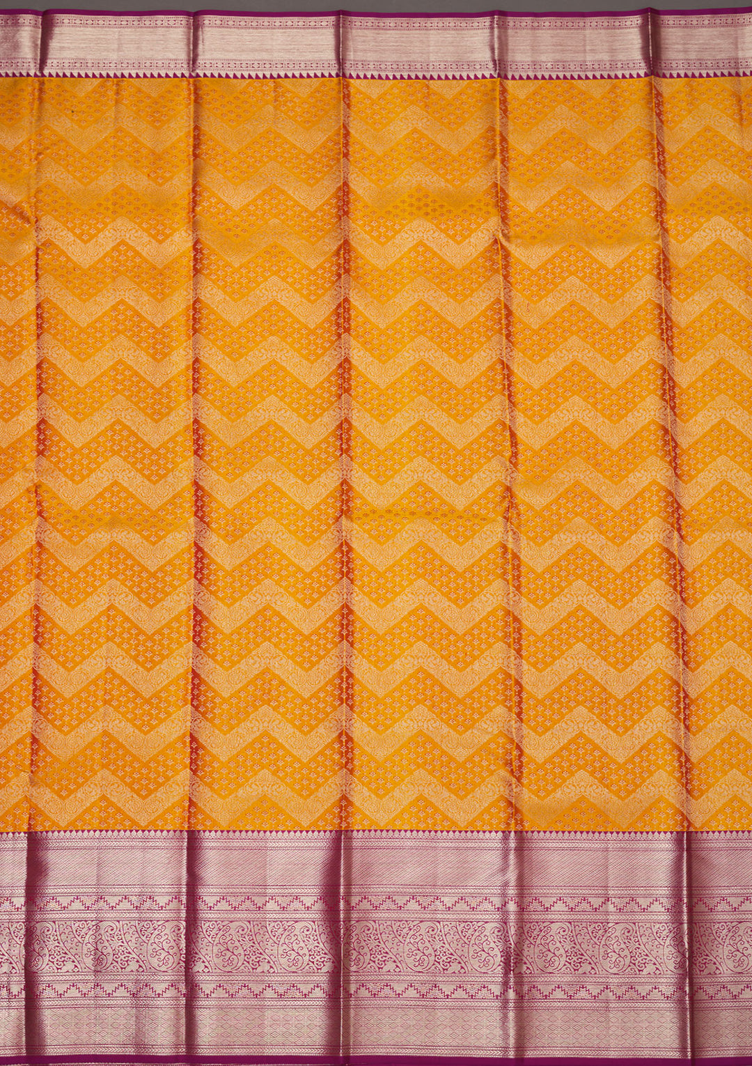 Mustard Zariwork Pure Silk Saree