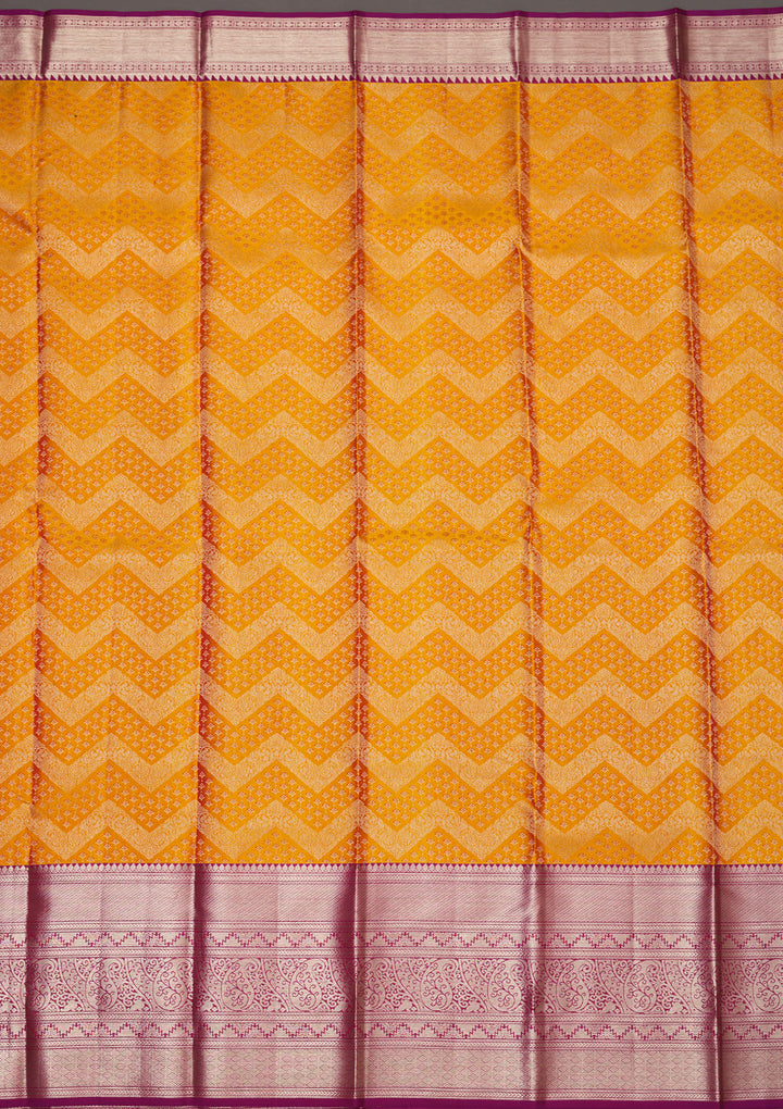 Mustard Zariwork Pure Silk Saree