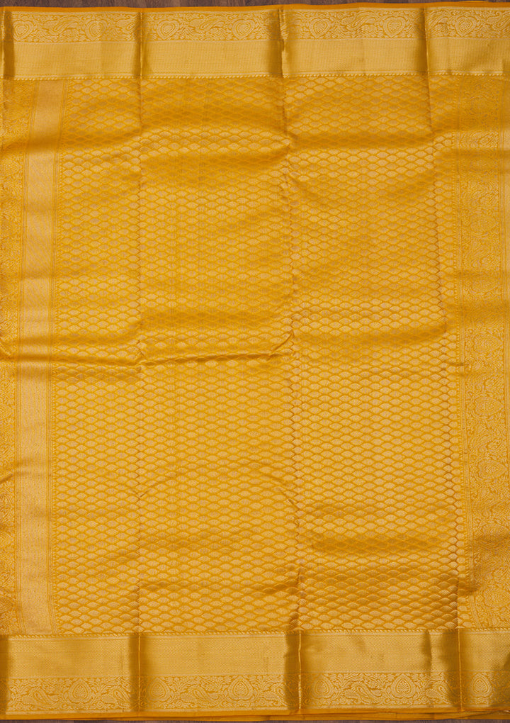 Mustard Zariwork Pure Silk Saree