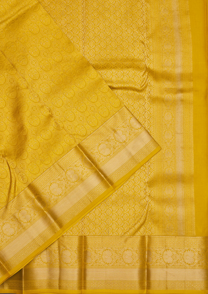 Mustard Zariwork Pure Silk Saree