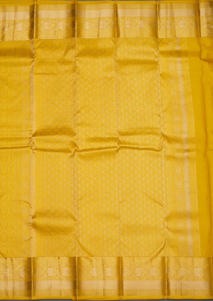 Mustard Zariwork Pure Silk Saree