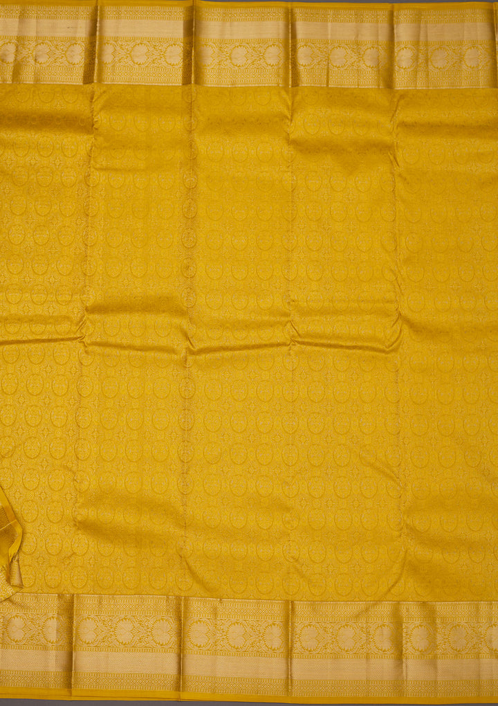Mustard Zariwork Pure Silk Saree