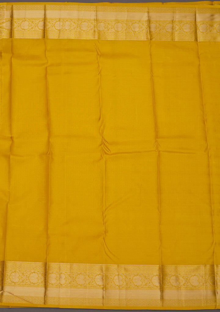 Mustard Zariwork Pure Silk Saree
