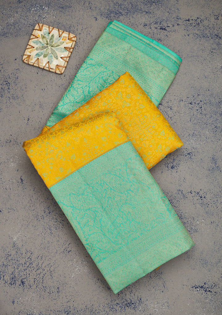 Mustard Zariwork Pure Silk Saree