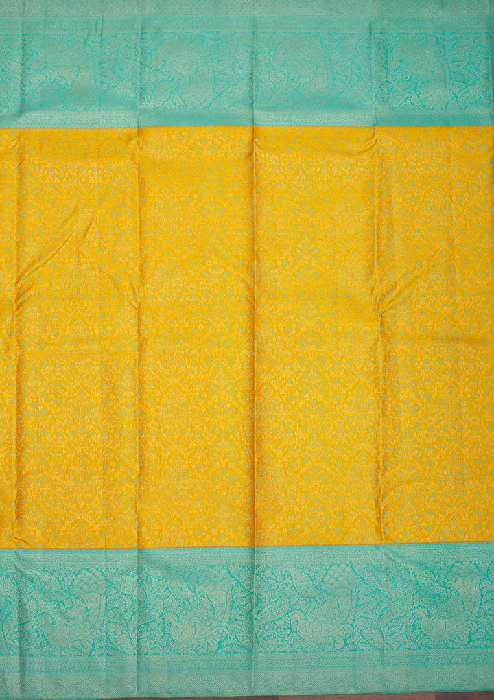 Mustard Zariwork Pure Silk Saree