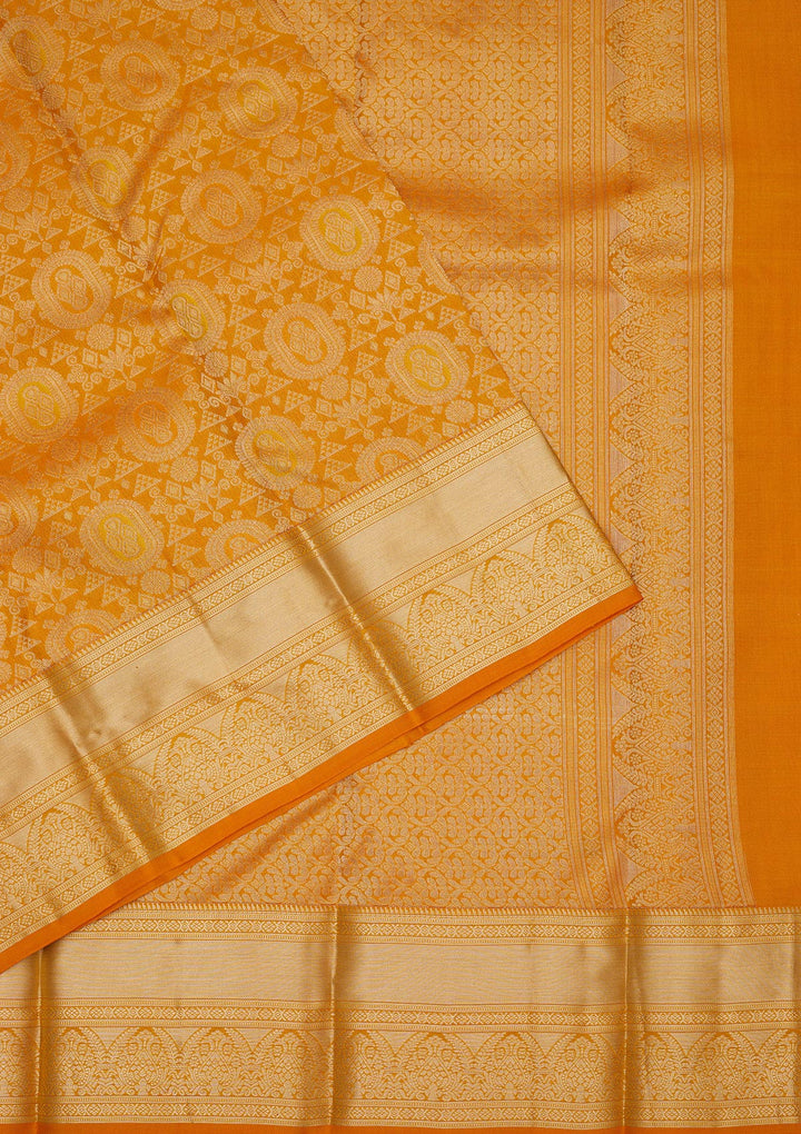 Mustard Zariwork Pure Silk Saree