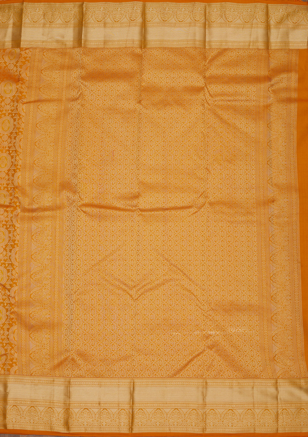 Mustard Zariwork Pure Silk Saree
