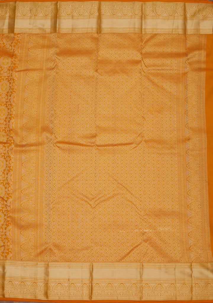 Mustard Zariwork Pure Silk Saree