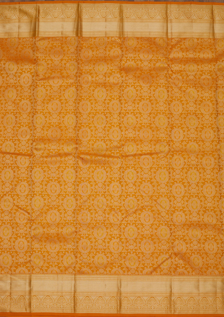 Mustard Zariwork Pure Silk Saree