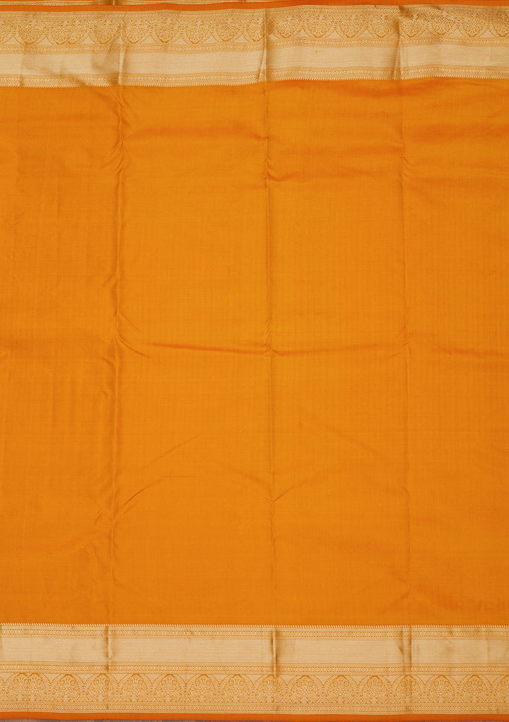 Mustard Zariwork Pure Silk Saree