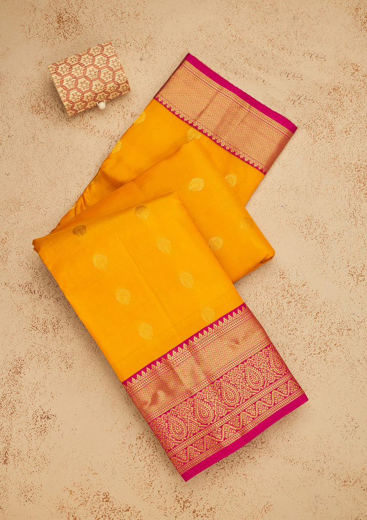 Mustard Zariwork Pure Silk Saree