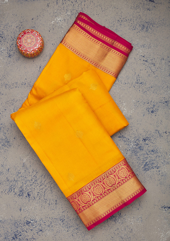 Mustard Zariwork Pure Silk Saree