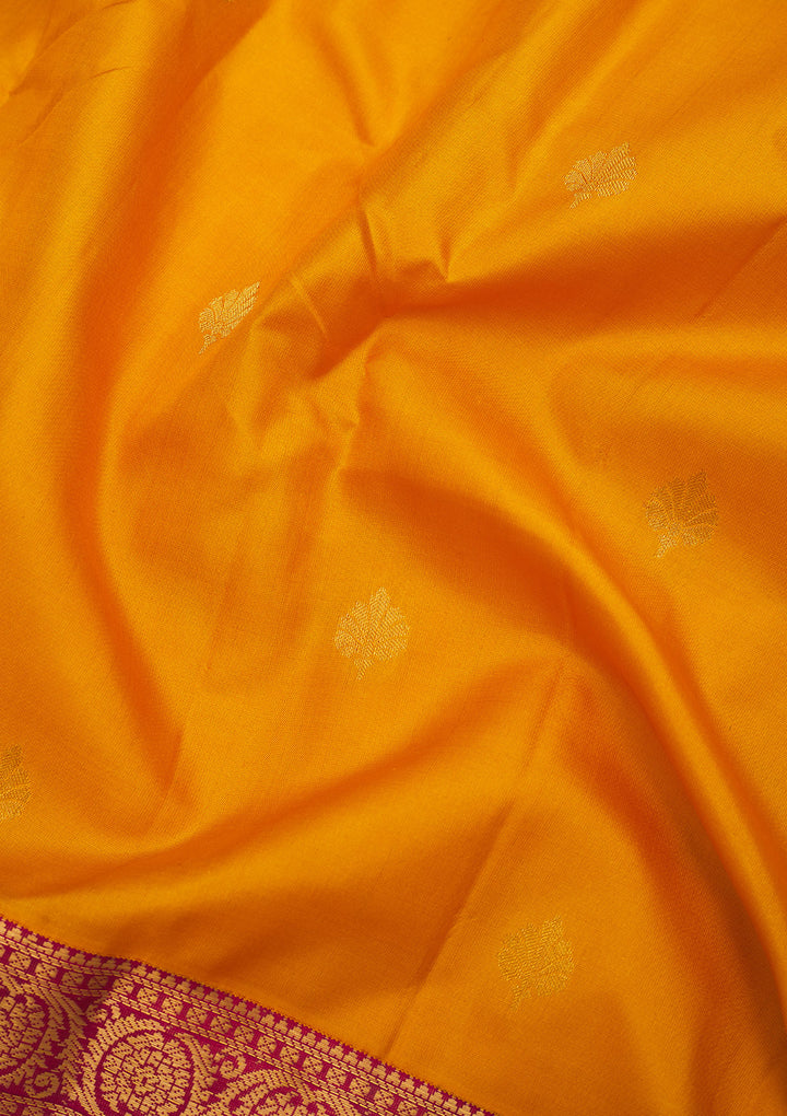 Mustard Zariwork Pure Silk Saree