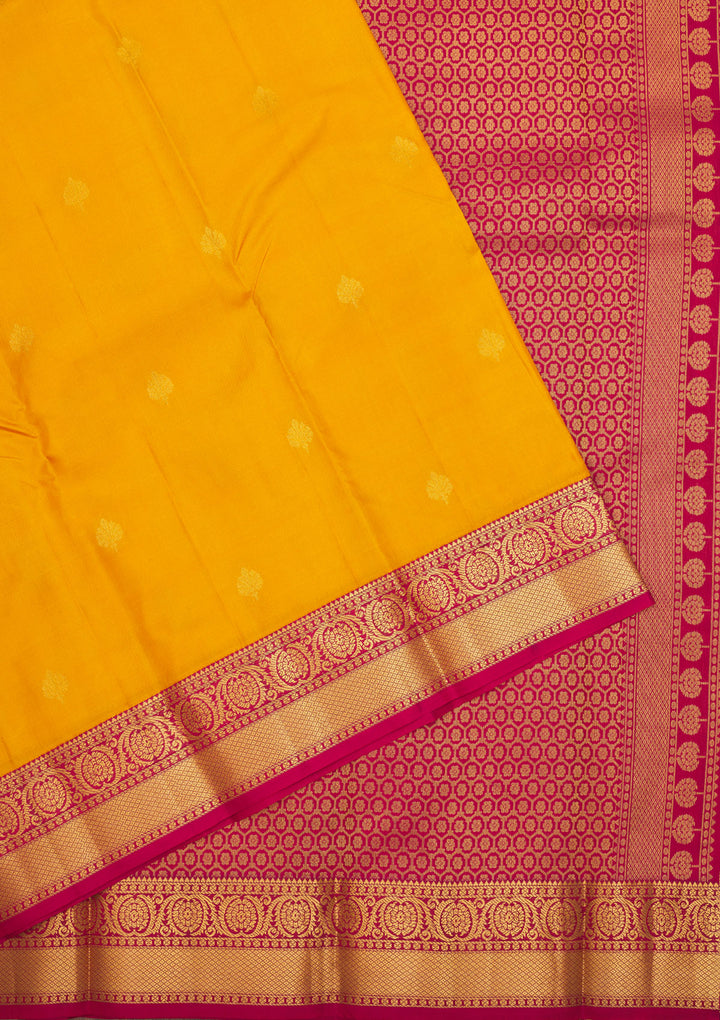 Mustard Zariwork Pure Silk Saree