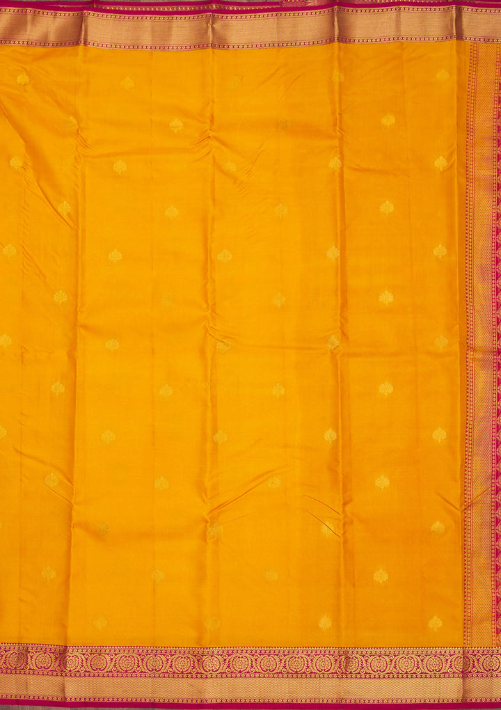 Mustard Zariwork Pure Silk Saree