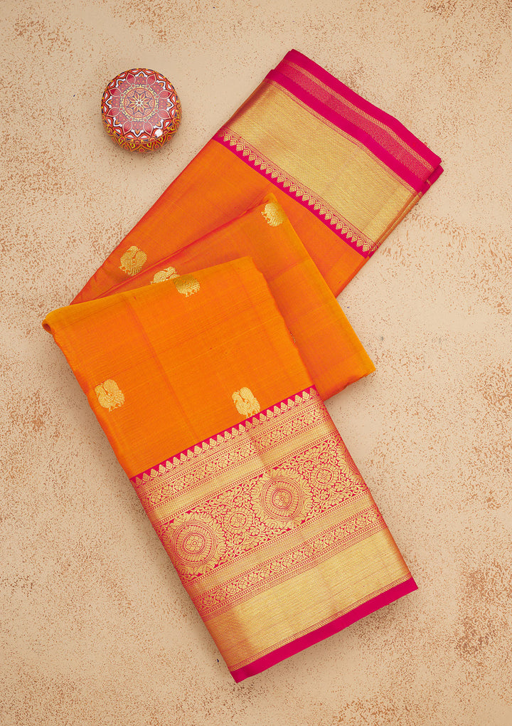 Mustard Zariwork Pure Silk Saree