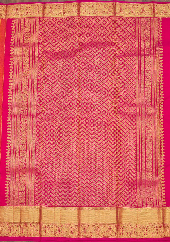 Mustard Zariwork Pure Silk Saree