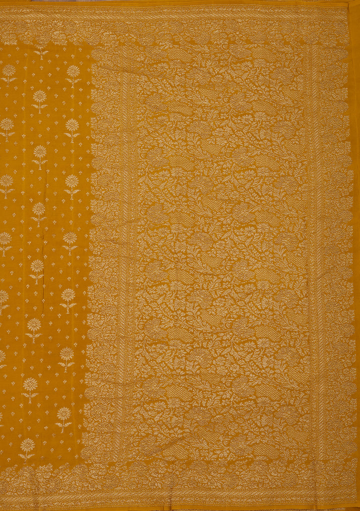 Mustard Zariwork Pure Silk Saree