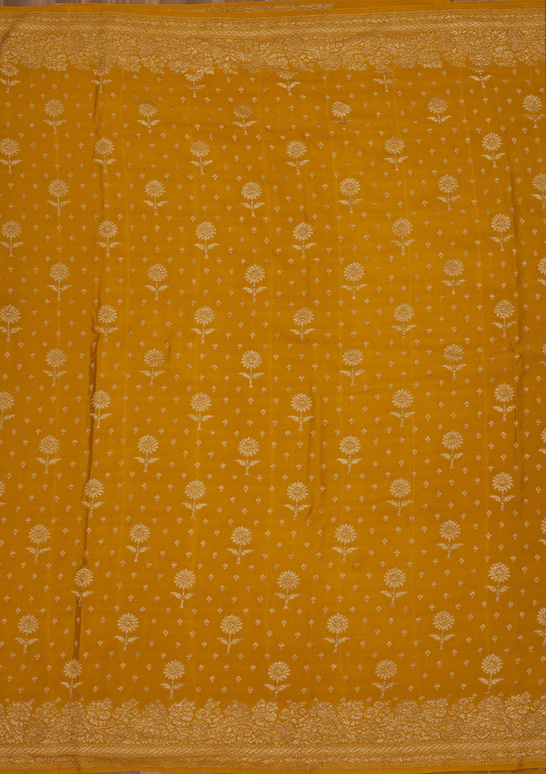 Mustard Zariwork Pure Silk Saree