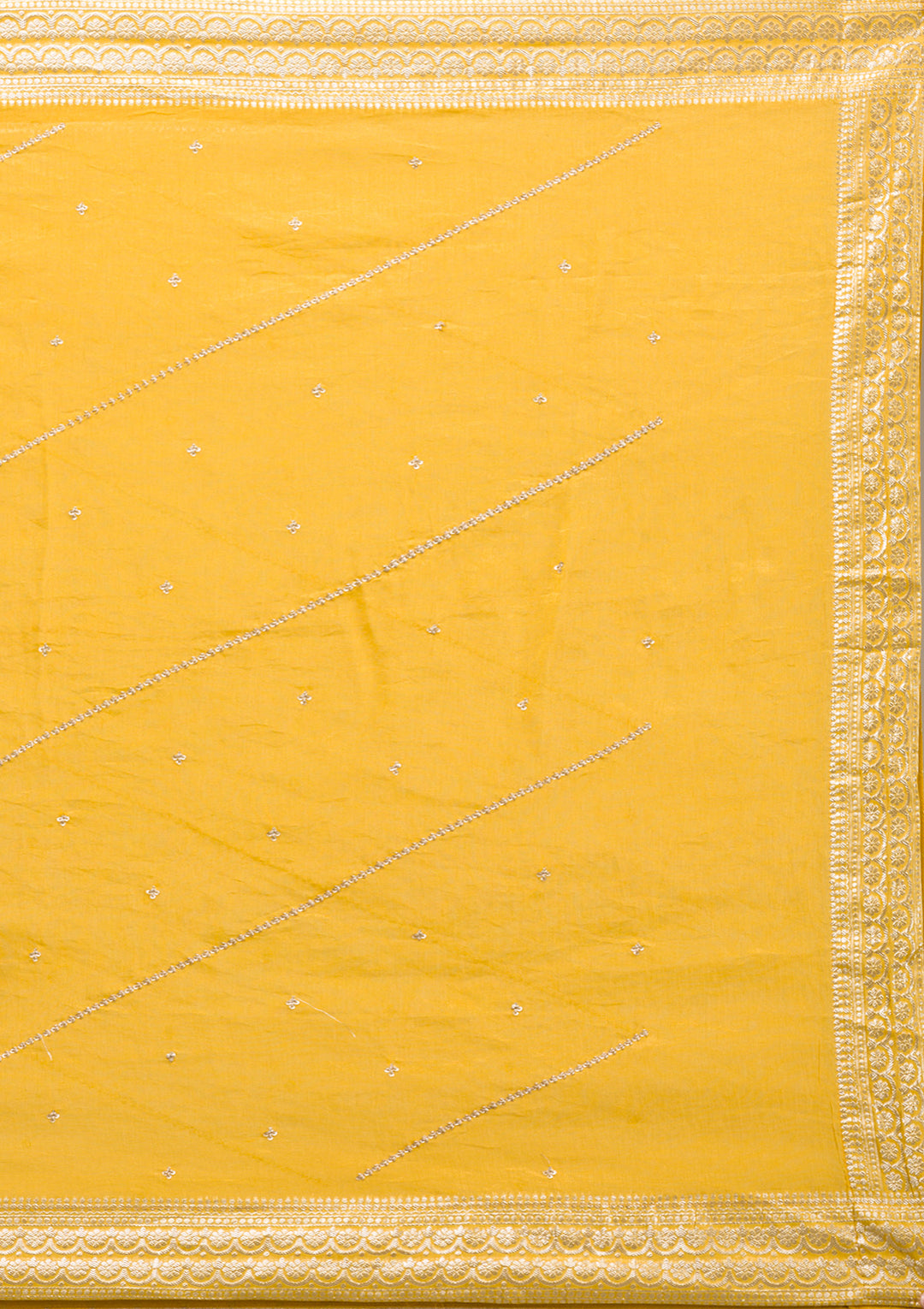 Mustard Zariwork Semi Crepe Readymade Salwar Suit