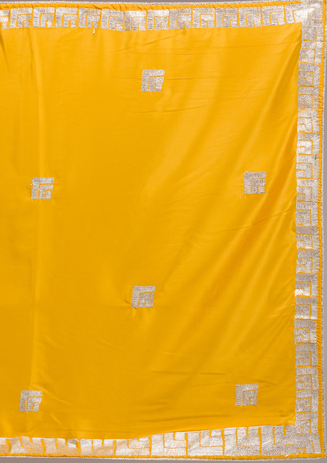 Mustard Zariwork Semi Crepe Saree