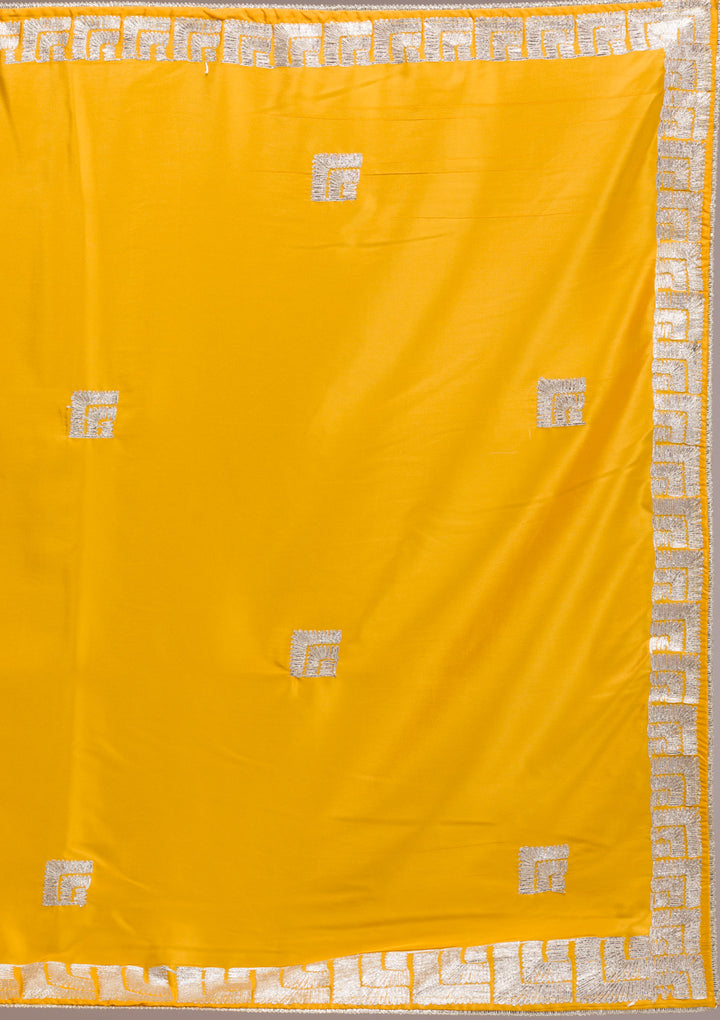 Mustard Zariwork Semi Crepe Saree
