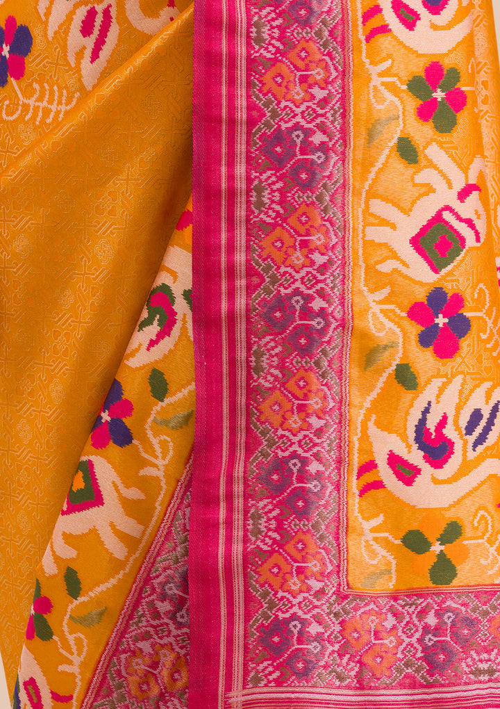 Mustard Zariwork Soft Silk Saree