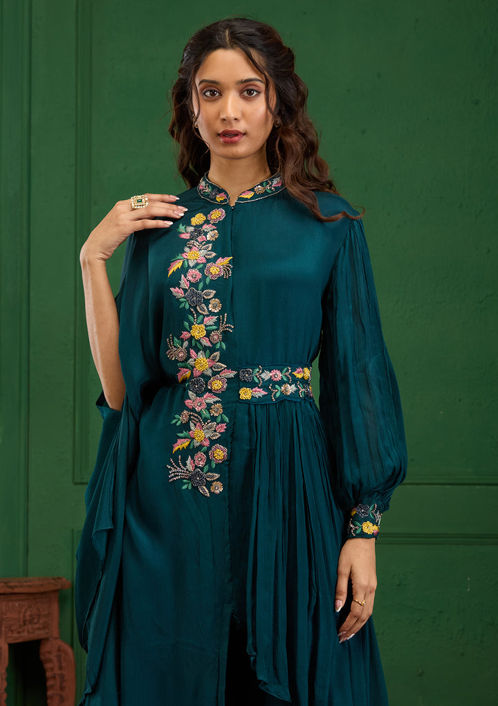 Navy Blue Cutdana Georgette Readymade Salwar Suit